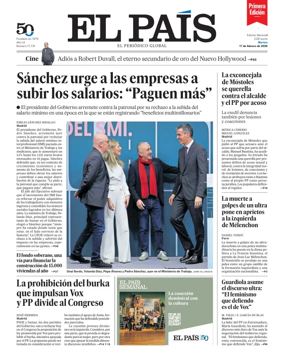 Cover of EL PAIS primera edicion