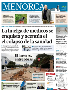 Cover of Menorca Diario Insular