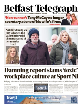 Cover of Belfast Telegraph