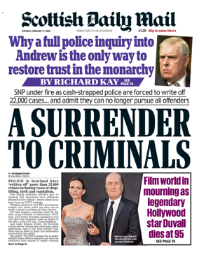 Cover of Scottish Daily Mail