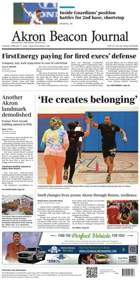 Cover of Akron Beacon Journal