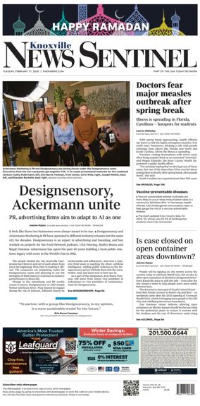 Cover of Knoxville News Sentinel