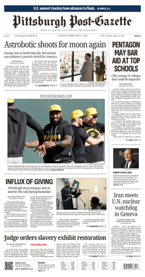 Cover of Pittsburgh Post-Gazette