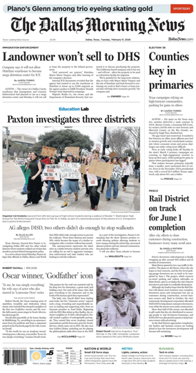 Cover of The Dallas Morning News