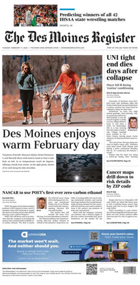 Cover of The Des Moines Register