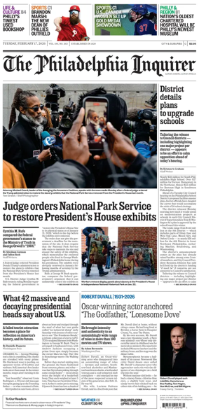 Cover of The Philadelphia Inquirer (South Jersey edition)