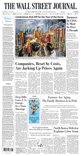 Cover of The Wall Street Journal