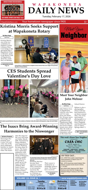 Cover of Wapakoneta Daily News