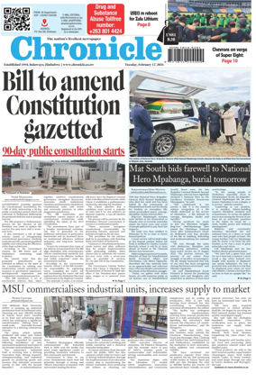 Cover of Chronicle (Zimbabwe)