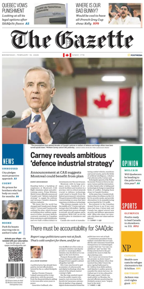 Cover of Montreal Gazette