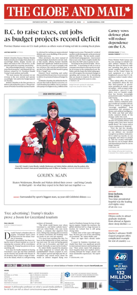 Cover of The Globe and Mail (Ontario Edition)