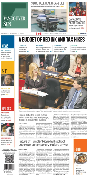 Cover of Vancouver Sun