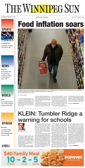 Cover of Winnipeg Sun