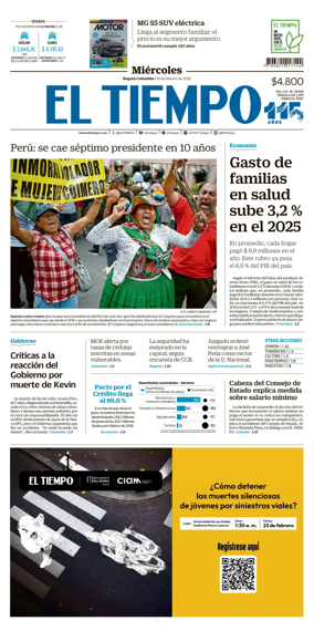 Cover of El Tiempo (Bogota)