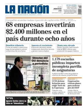 Cover of La Nacion (Costa Rica)