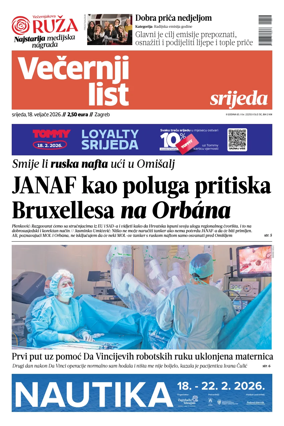 Cover of Vecernji list - Zagreb