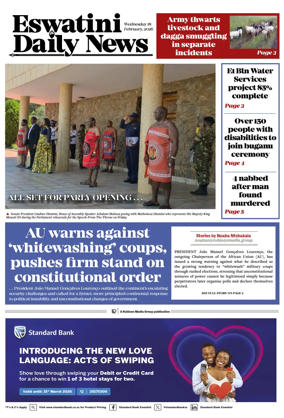 Cover of Eswatini Daily News
