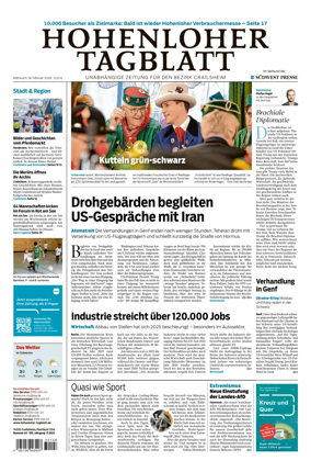 Cover of Hohenloher Tagblatt