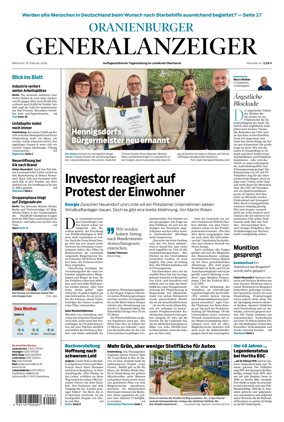 Cover of Oranienburger Generalanzeiger