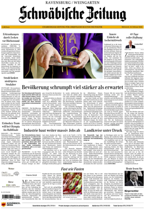 Cover of Schwabische Zeitung (Ravensburg / Weingarten)