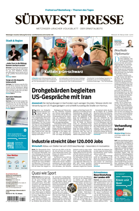 Cover of Sudwest Presse - Metzinger Uracher Volksblatt - Der Ermstalbote