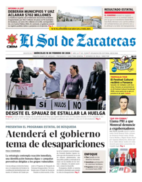 Cover of El Sol de Zacatecas