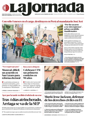 Cover of La Jornada