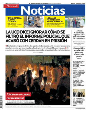 Cover of Diario de Noticias (Spain)