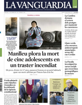 Cover of La Vanguardia (Catalonia - 1st edition)