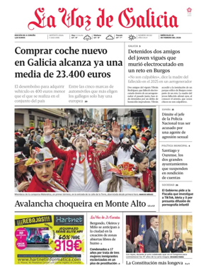 Cover of La Voz de Galicia (A Coruna)