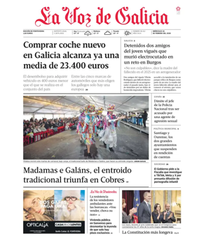 Cover of La Voz de Galicia (Pontevedra)
