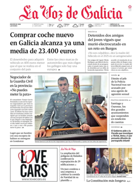 Cover of La Voz de Galicia (Vigo)