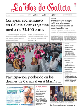 Cover of La Voz de Galicia (Viveiro)