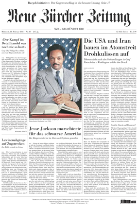 Cover of Neue Zurcher Zeitung