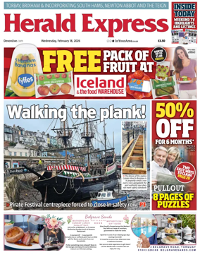 Cover of Herald Express (Torbay Brixham & South Hams Edition)