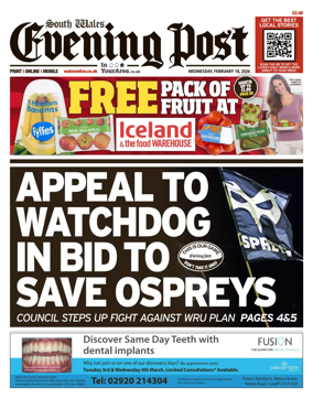Cover of South Wales Evening Post