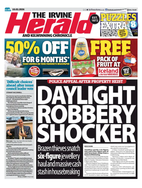 Cover of The Irvine Herald and Kilwinning Chronicle