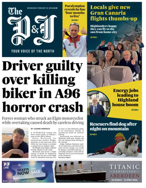 Cover of The Press and Journal (Inverness Highlands and Islands)