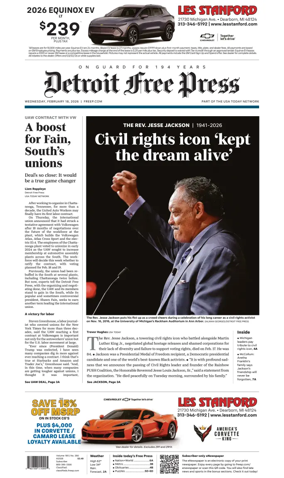 Cover of Detroit Free Press