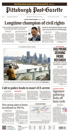 Cover of Pittsburgh Post-Gazette