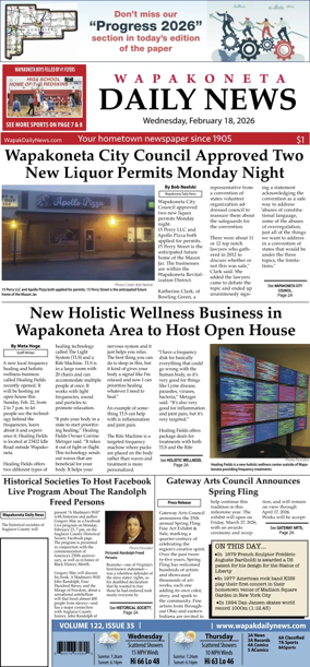 Cover of Wapakoneta Daily News
