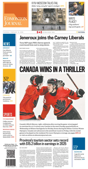 Cover of Edmonton Journal