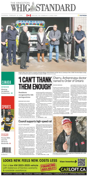 Cover of Kingston Whig-Standard