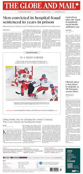 Cover of The Globe and Mail (Ottawa/Quebec Edition)