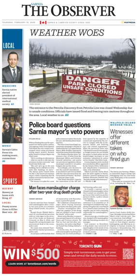 Cover of The Observer (Sarnia)