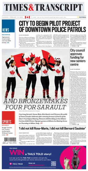 Cover of Times & Transcript