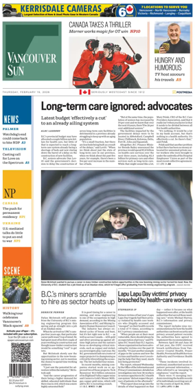 Cover of Vancouver Sun