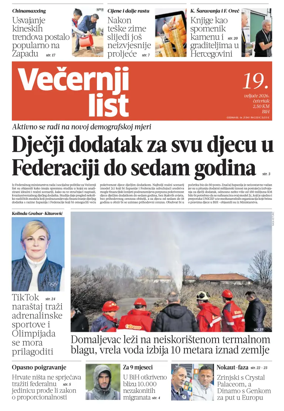 Cover of Vecernji list BiH