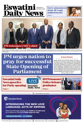 Cover of Eswatini Daily News
