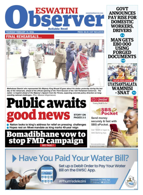 Cover of Eswatini Observer